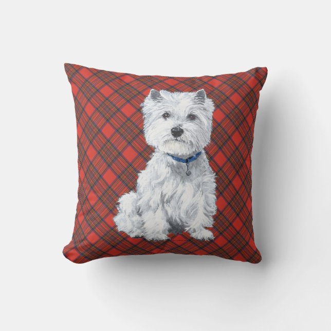 Westie sur COUSSIN Tartan (Recto)