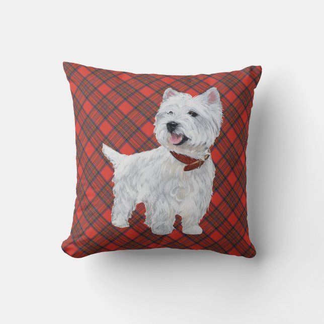 Westie sur COUSSIN Tartan (Recto)