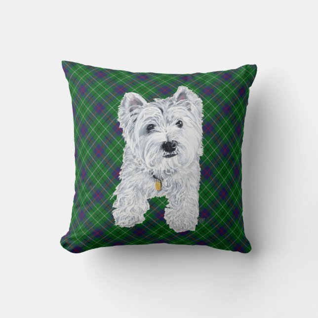 Westie sur COUSSIN Tartan (Recto)