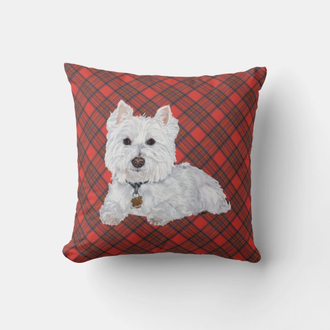 Westie sur COUSSIN Tartan (Recto)