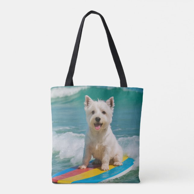Westie Surfing Beach Sac fourre-tout (Dos)