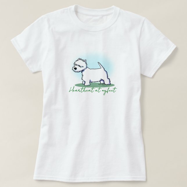 Westie Terrier 100% Cotton T-Shirt (Design devant)