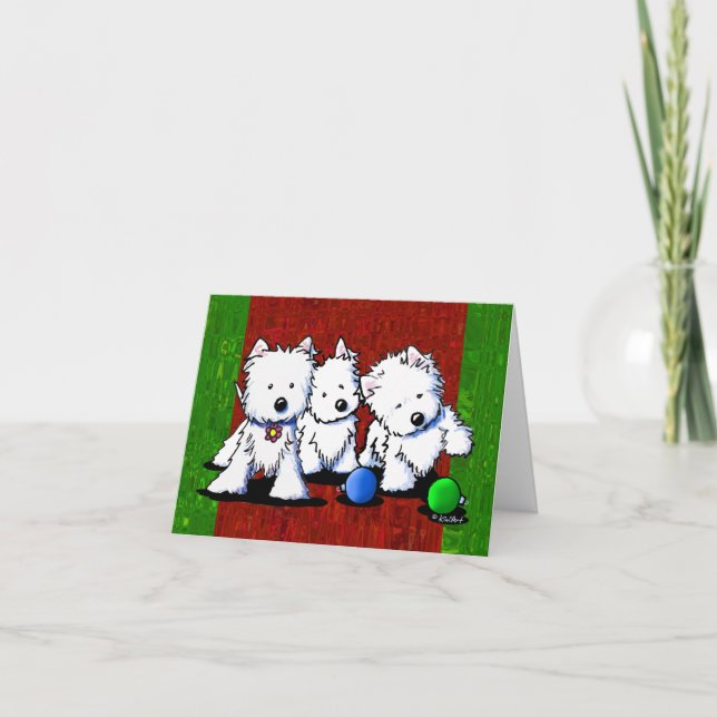 Westie Terrier Trio Cartes de Noël (Devant)