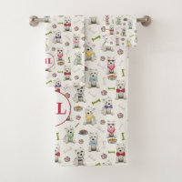 Westies blanches avec accessoires Monogramme lunai