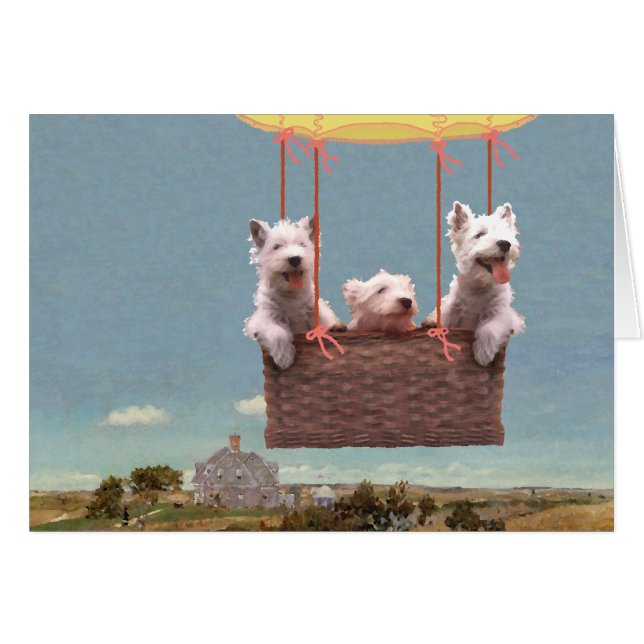 Westies en montgolfière (Devant horizontal)