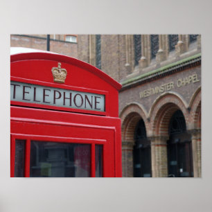 Westminster Chapel - London Red Phone Box Poster