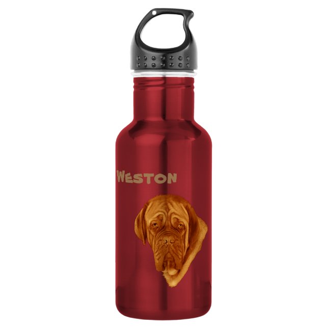Weston Nom Avec Dogue De Bordeaux, Bouteille D'Eau (Devant)