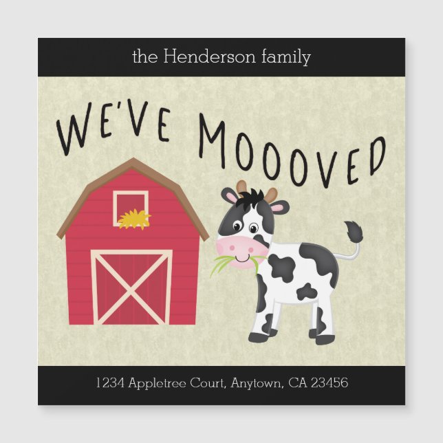 We've Moooved Farm Cow Barn Change of Address (Devant)