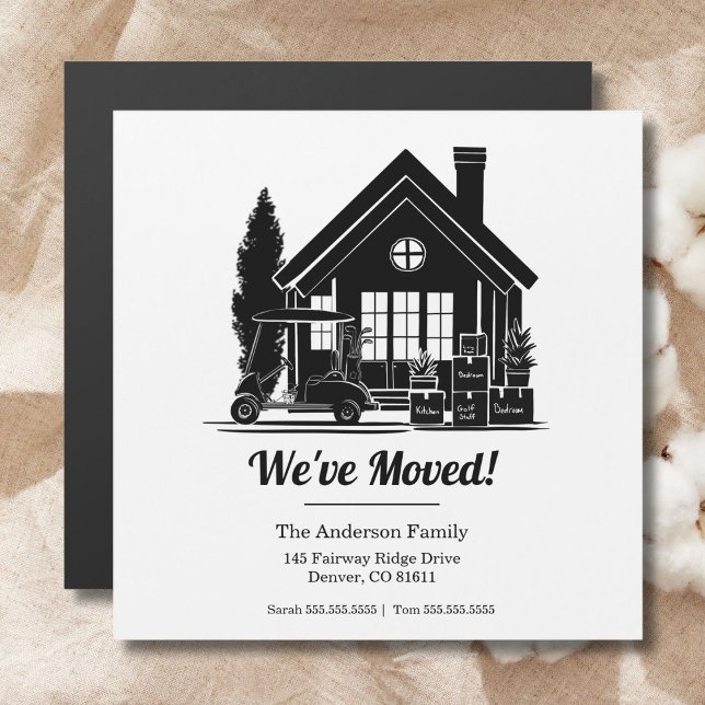 We've Moved! Golf Cart Parked at House Silhouette (Créateur téléchargé)