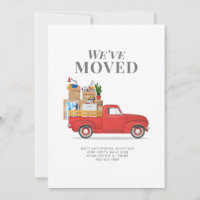Weve Moved Red Truck Moving Faire-part