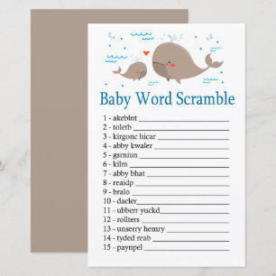 Whale Baby jeu de mots scramble