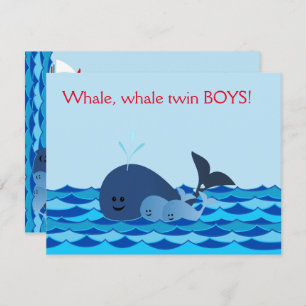 Whale C'est un Baby shower de jumeaux Invitation