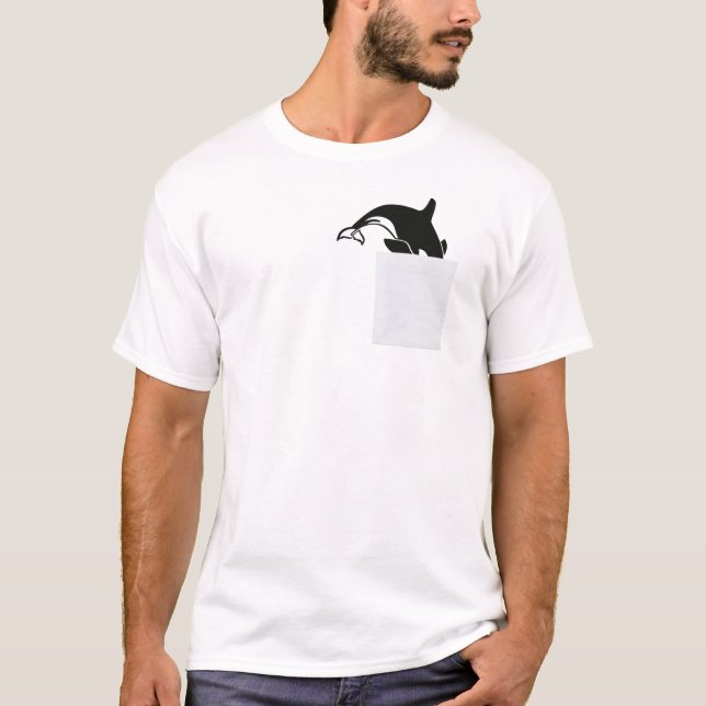 Whale in My Pocket Funny T-shirt (Devant)