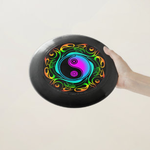 Wham-O Frisbee Yin Yang Psychedelic Rainbow Tattoo