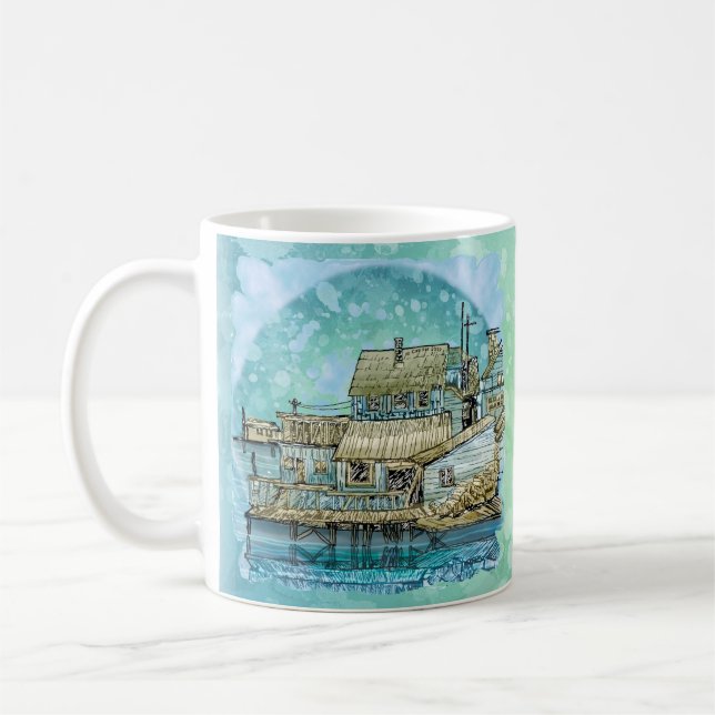 Wharf Scene mug (Gauche)