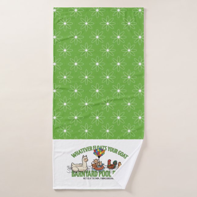 Whatever Floats Your Goat Green Daisy Towel (Serviette de bain)