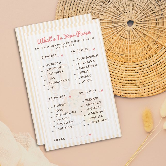 What's in your Purse Bridal Shower Game  (Créateur téléchargé)