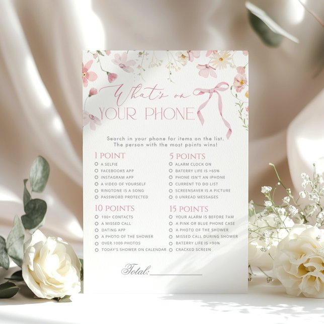 Whats on your phone Wildflower Pink Whimsical Bow (Créateur téléchargé)