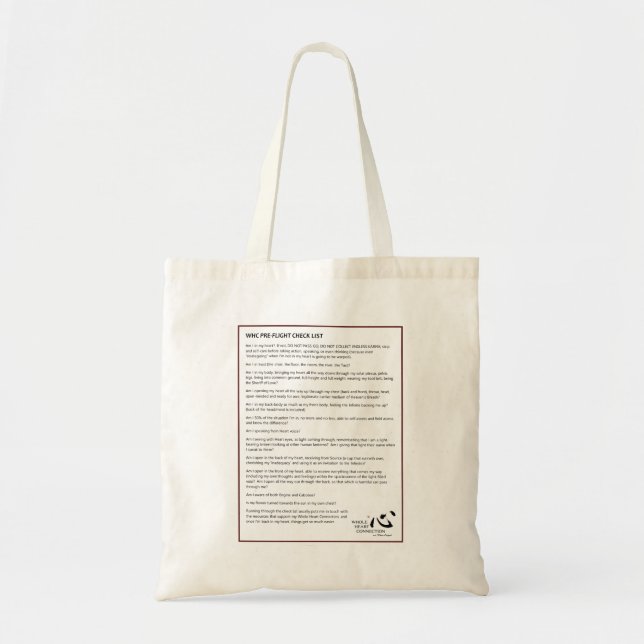 WHC Pre-Flight Checklist Tote Bag (Devant)