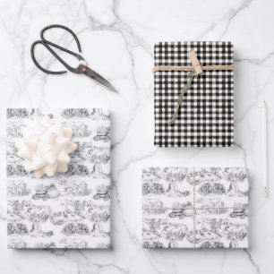 WHEATEN Terrier Toile Noire & En vichy Feuilles Ca