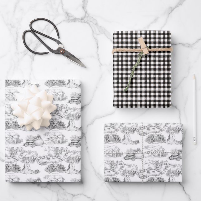 WHEATEN Terrier Toile Noire & En vichy Feuilles Ca (Recto)