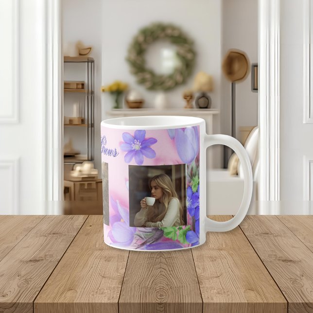 Where Love Grows Mug | Personalized Floral Photo  (Créateur téléchargé)