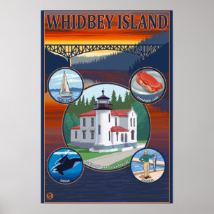 Whidbey Island, Washington Affiche de voyage panor