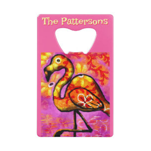 Whimsical Abstrait Flamant rose Bird Personnalisé