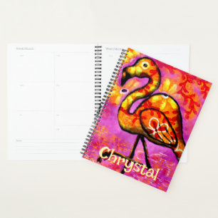 Whimsical Abstrait Flamant rose Bird Personnalisé