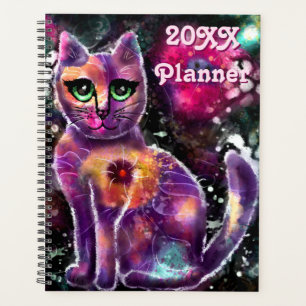 Whimsical Abstrait Kitty Chat Floral Rose Noir