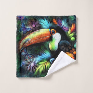 Whimsical Abstrait Toucans Oiseaux Toucans Turquoi