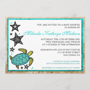 Whimsical Beach BABY Douche Invitations
