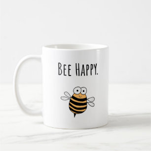 Whimsical Bee Happy Word Mug