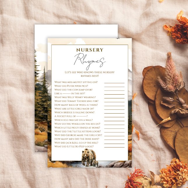 Whimsical Beige Nursery Rhymes Baby shower Jeu (Créateur téléchargé)