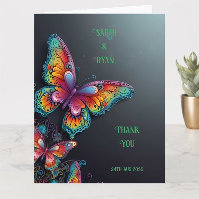 Whimsical Butterfly Romance Faire-part de mariage (Petite plante)