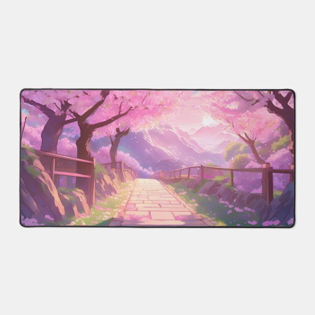 Whimsical Cherry Blossom Jeu Mousepad (Recto)
