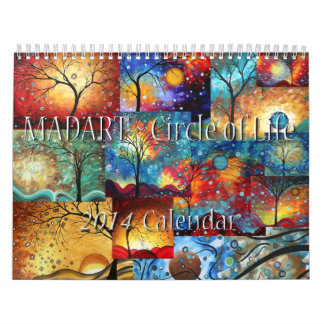 Whimsical coloré 2014 Calendrier Beau Art