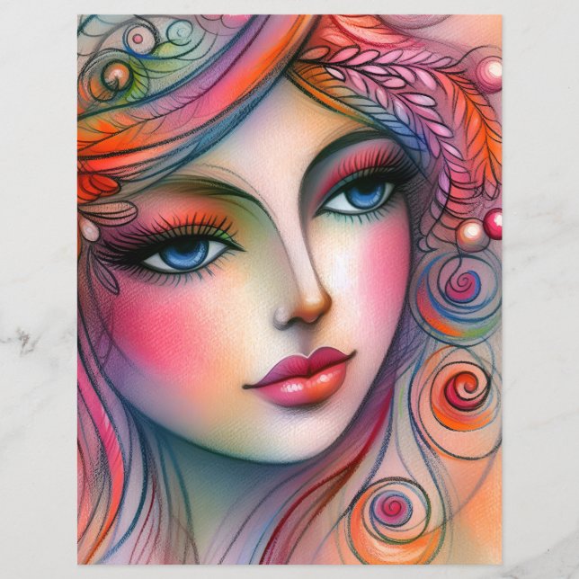 Whimsical Colorful Scrapbook Paper (Devant)