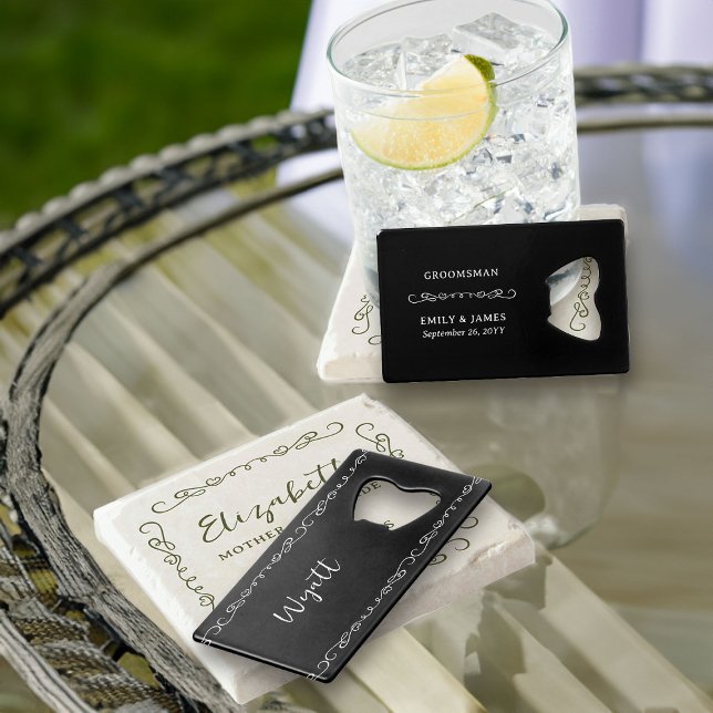 Whimsical Doodle Coeur Bordure N'importe quel Groo (Wedding barware favors - customize to any color and for anyone in your wedding party)