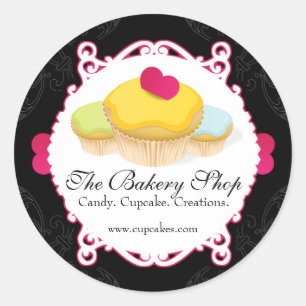 Whimsical & Elegant Cupcake Bakery Étiquettes d'af