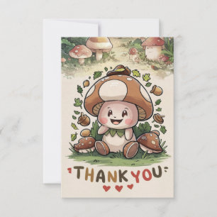 Whimsical Elegant Mushroom Carte de remerciements