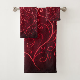 Whimsical Elegant texturé Motif de tourbillon roug
