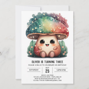 Whimsical Enchanted Fungi Invitation Anniversaire