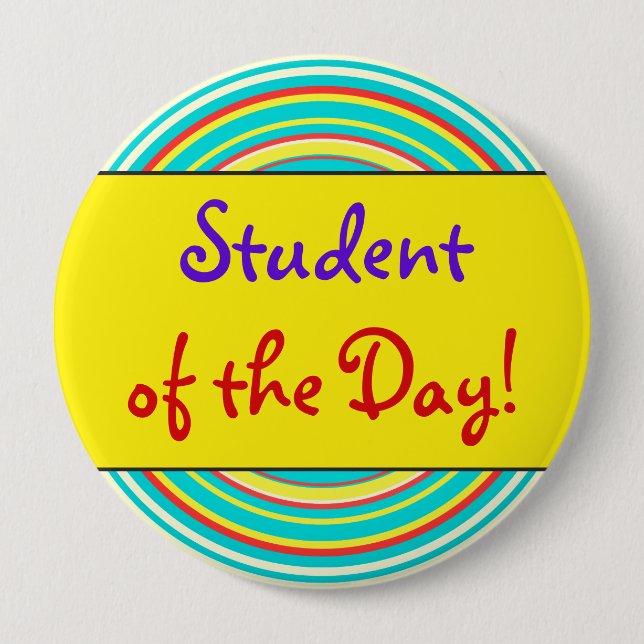 Whimsical "Étudiant du jour !" Badge (Devant)
