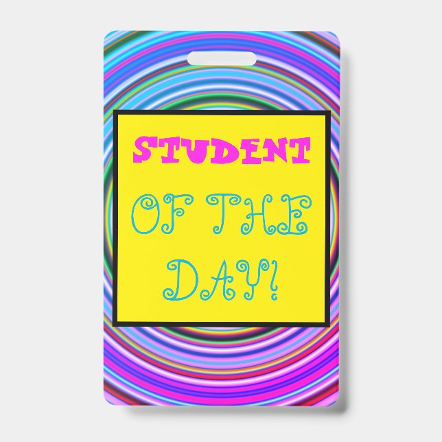 Whimsical "ÉTUDIANT DU JOUR !" Badge (Avant)
