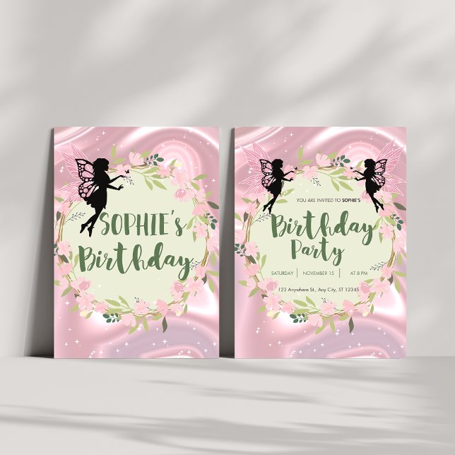 Whimsical Fairy anniversaire de enfant carte d'inv (Créateur téléchargé)