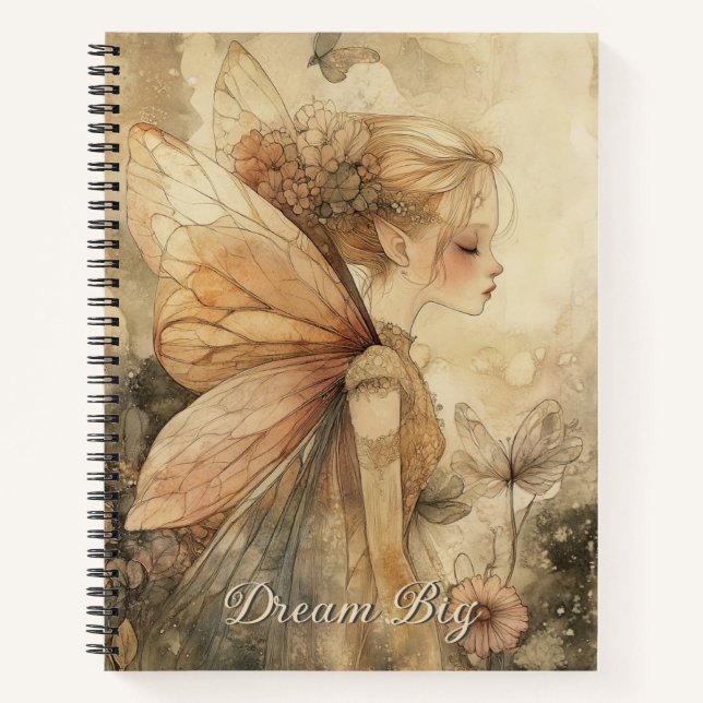 Whimsical Fairy Journal with Dream Big Quote (Devant)