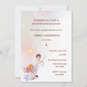 Whimsical Fairy Magique 4e anniversaire Invitation
