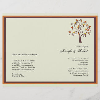Whimsical Fall Tree Wedding Programme