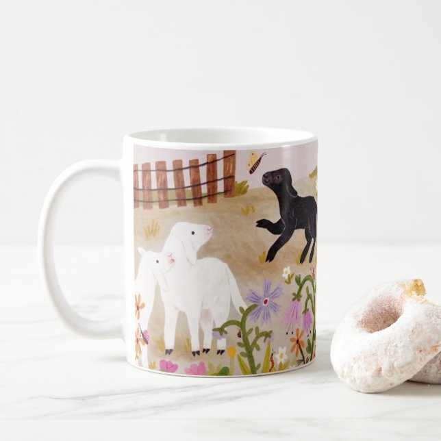 Whimsical Farm Friends - Jouer Animal Coffee Mug (Avec donut)